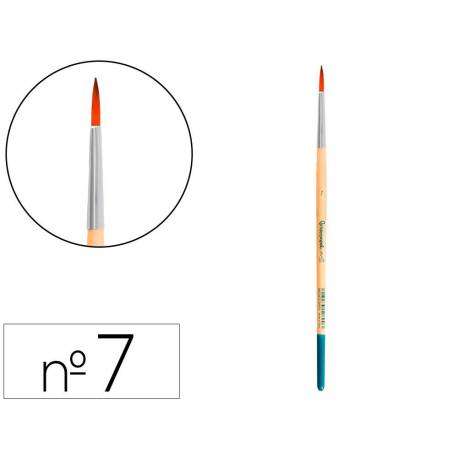 PINCEL PARA PINTURA ACRILICA Y ACUARELA MARCA LIDERPAPEL N 7 PUNTA REDONDA DE PELO SINTETICO CERTIFICADO FSC