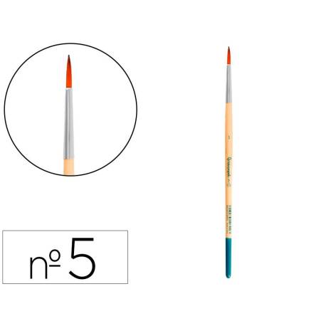 PINCEL PARA PINTURA ACRILICA Y ACUARELA MARCA LIDERPAPEL N 5 PUNTA REDONDA DE PELO SINTETICO CERTIFICADO FSC