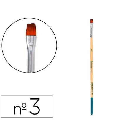 PINCEL PARA PINTURA ACRILICA Y ACUARELA MARCA LIDERPAPEL N 3 PUNTA PLANA DE PELO SINTETICO CERTIFICADO FSC