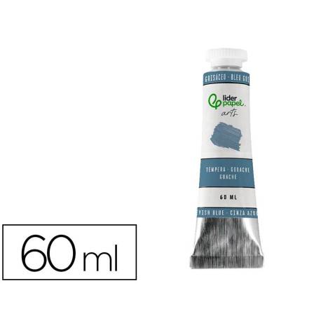 PINTURA GOUACHE/TEMPERA MARCA LIDERPAPEL TUBO DE ALUMINIO DE 60 ML COLOR AZUL GRISACEO