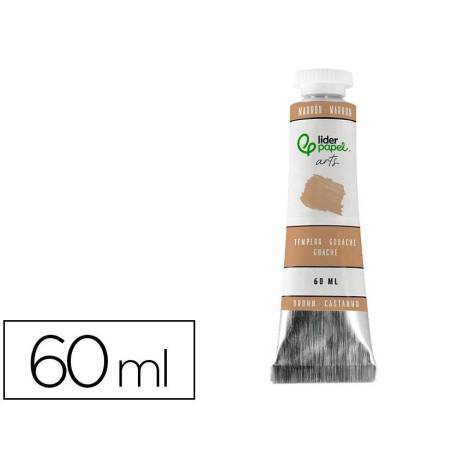 PINTURA GOUACHE/TEMPERA MARCA LIDERPAPEL TUBO DE ALUMINIO DE 60 ML COLOR MARRON