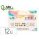 ACUARELA MARCA LIDERPAPEL 12 COLORES CON PINCEL DE AGUA RELLENABLE ESTUCHE DE PLASTICO