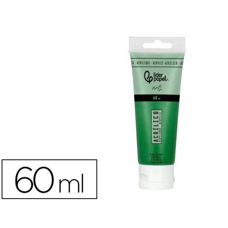 PINTURA ACRILICA MARCA LIDERPAPEL TUBO DE PLASTICO DE 60 ML COLOR VERDE OSCURO