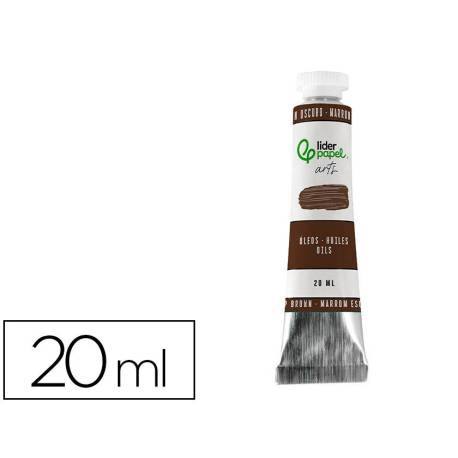 PINTURA AL OLEO MARCA LIDERPAPEL TUBO DE ALUMINIO DE 20 ML COLOR MARRON OSCURO