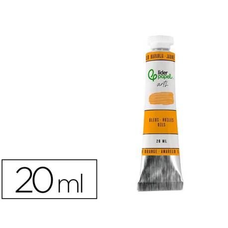 PINTURA AL OLEO MARCA LIDERPAPEL TUBO DE ALUMINIO DE 20 ML COLOR AMARILLO NARANJA