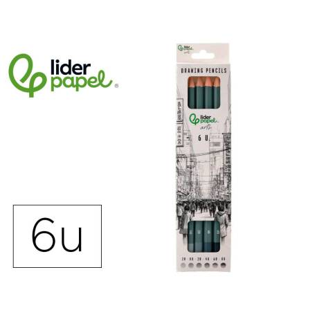 LAPICES DE DIBUJO MARCA LIDERPAPEL CAJA 6 UNIDADES DUREZAS SURTIDAS CERTIFICADO FSC