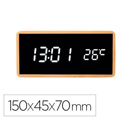 RELOJ MARCA Q-CONNECT SOBREMESA DIGITAL CON TEMPERATURA 150X45X70MM