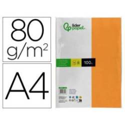 Papel color Liderpapel naranja A4 80 g/m2 100 hojas