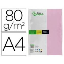 Papel color Liderpapel rosa A4 80 g/m2 100 hojas