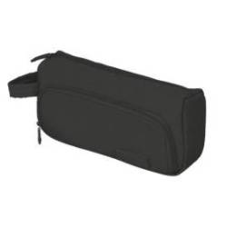 ESTUCHE PORTATODO LIDERPAPEL MINIBAG 2 CREMALLERAS CON BOLSILLO INTERIOR NEGRO 210 X 100 X 70 MM