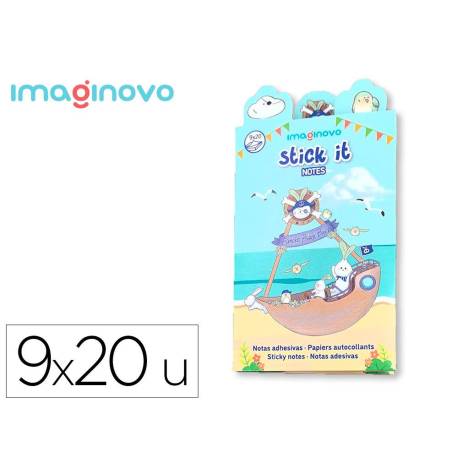 NOTAS ADHESIVAS MARCA IMAGINOVO STICK IT! NOTEBOOK 20 NOTAS ADHESIVAS PIRATA TAMAÑOS SURTIDOS BRUJULA