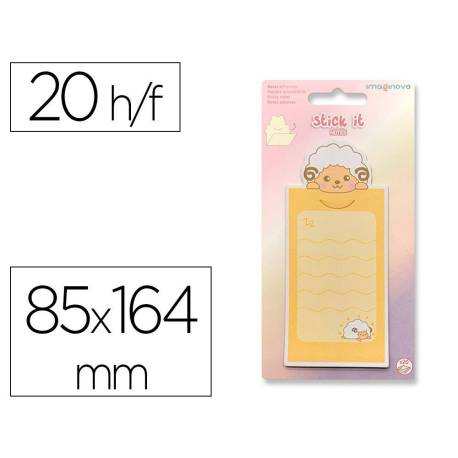 BLOC NOTAS ADHESIVAS MARCA IMAGINOVO LETTER CON MENSAJE TRASERO CABRA 20 HOJAS 85X164 MM