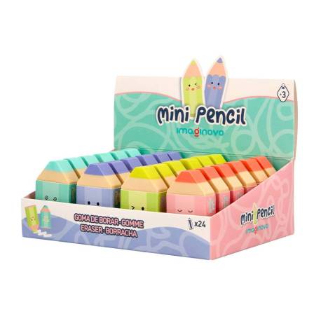 GOMA DE BORRAR MARCA IMAGINOVO ERASE IT LAPICES COLORES SURTIDOS