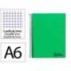 CUADERNO ESPIRAL MARCA LIDERPAPEL A6 MICRO WONDER TAPA PLASTICO 120H 90GR CUADRO 5MM 4 BANDAS COLOR VERDE OSCURO