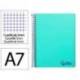 CUADERNO ESPIRAL LIDERPAPEL A7 MICRO WONDER TAPA PLASTICO 100H 90 GR CUADRO 5MM 4 BANDAS COLOR VERDE