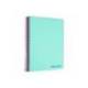 CUADERNO ESPIRAL LIDERPAPEL A7 MICRO WONDER TAPA PLASTICO 100H 90 GR CUADRO 5MM 4 BANDAS COLOR VERDE