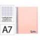 CUADERNO ESPIRAL LIDERPAPEL A7 MICRO WONDER TAPA PLASTICO 100H 90 GR CUADRO 5MM 4 BANDAS ROSA