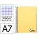 CUADERNO ESPIRAL LIDERPAPEL A7 MICRO WONDER TAPA PLASTICO 100H 90 GR CUADRO 5MM 4 BANDAS AMARILLO