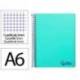 Bloc Liderpapel DIN A6 micro wonder 120 hojas cuadro 5mm 4 bandas tapa plástio 90 gr verde