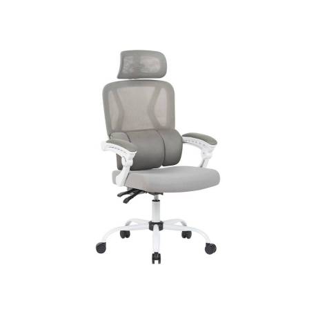SILLA Q-CONNECT DIRECCION REGGIO MALLA ALT MAX 1300 MM ANC 520 MM PROF 480 MM RUEDAS PREMIUM COLOR GRIS BLANCO