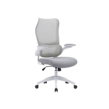 SILLA MARCA Q-CONNECT OFICINA CATANIA MALLA ALT MAX 1230 MM ANC 510 MM PROF 490 MM RUEDAS PREMIUM COLOR GRIS BLANCO
