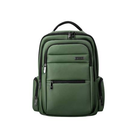MOCHILA MARCA ANTARTIK VOLT 5 COMPARTIMENTOS COLOR VERDE MILITAR INTERIOR NARANJA 450X180X330 MM