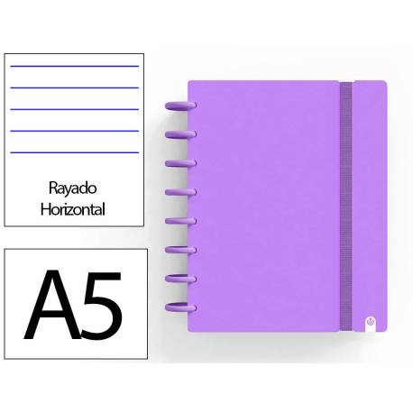 CUADERNO MARCA INGENIOX FOAM A5 80H RAYADO HORIZONTAL VIOLETA