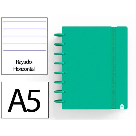 CUADERNO INGENIOX FOAM A5 80H RAYADO HORIZONTAL COLOR VERDE
