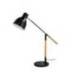 LAMPARA DE ESCRITORIO MARCA Q-CONNECT DENEB METALICA CON DETALLES DE MADERA INTERRUPTOR2 ARTICULACIONES COLOR NEGRO