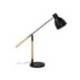 LAMPARA DE ESCRITORIO MARCA Q-CONNECT DENEB METALICA CON DETALLES DE MADERA INTERRUPTOR2 ARTICULACIONES COLOR NEGRO