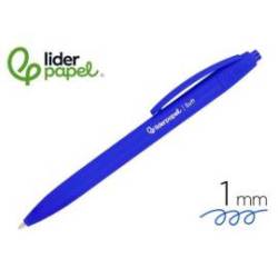 BOLIGRAFO LIDERPAPEL PUNTA 1 MM RETRACTIL CON CLIP ACABADO SOFT TOUCH TINTA COLOR AZUL CUERPO AZUL