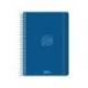 AGENDA ESCOLAR LIDERPAPEL 26-27 ESPIRAL BASIC DIA PAGINA A5 BILINGUE 70G PAPEL FSC AZUL MARINO