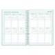 AGENDA ESCOLAR MARCA LIDERPAPEL 26-27 ESPIRAL BASIC SEMANA VISTA A5 BILINGUE 70G PAPEL FSC TURQUESA