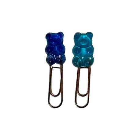 CLIPS MARCA IMAGINOVO 32 MM OSITO GOMINOLA EN BLISTER DE 3 UNIDADES AMARILLO NARANJA Y ROJO