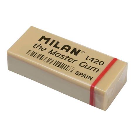 GOMA DE BORRAR MARCA MILAN 1420 MASTER GUM CAJA DE 5 UNIDADES