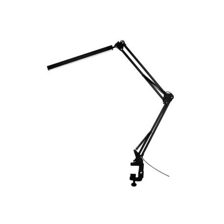 LAMPARA DE ESCRITORIO MARCA Q-CONNECT RIGEL LED 8W 320 LM ALUMINIO CON PINZA BRAZO DOBLE3 ARTICULACIONES COLOR NEGRO