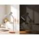 LAMPARA DE ESCRITORIO MARCA Q-CONNECT ORION METALICA CON DETALLES DE MADERA BRAZO FLEXIBLE COLOR BLANCO