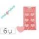PINZA DE PLASTICO MARCA IMAGINOVO CORAZONES 45X40X30MM EN BLISTER DE 6 UNIDADES