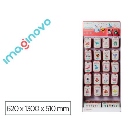 EXPOSITOR PASTA PARA MODELAR MARCA IMAGINOVO DE SECADO AL AIRE SET DE COLORES CON 20 GANCHOS 64 UNIDADES 620X1300X500 MM