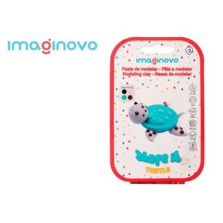 PASTA PARA MODELAR MARCA IMAGINOVO DE SECADO AL AIRE SET DE COLORES SURTIDOS CON INSTRUCCIONES TORTUGA