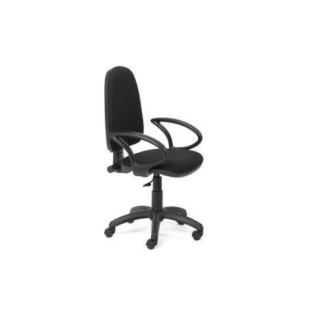 SILLA MARCA ROCADA CON BRAZOS COLOR NEGRO DIAMETRO BASE 610 MM RESPALDO DE 490 MM X 420 MM