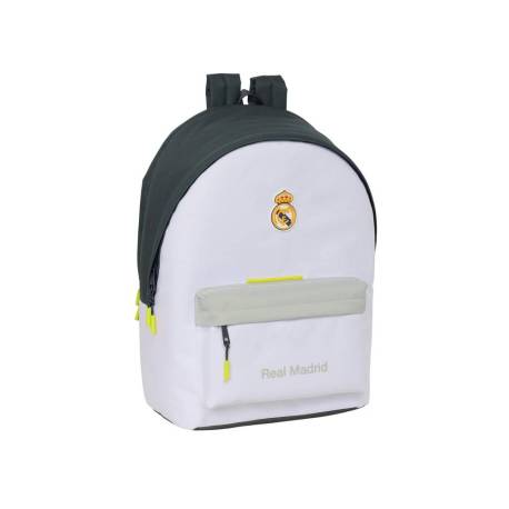 MOCHILA ESCOLAR SAFTA DOBLE PARA PORTATIL 15,6"+USB MARCA REAL MADRID 25/26 440X310X180 MM