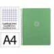 CUADERNO ESPIRAL MARCA ANTARTIK MICRO A4 TAPA FOAM 120H 90GR CUADRO 5MM 5 BANDAS 4 TALADROS COLOR VERDE MATCHA