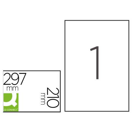 ETIQUETA ADHESIVA MARCA Q-CONNECT POLIESTER A4 BLANCO MATE PARA IMPRESORAS INKJET PACK CON 20 HOJAS