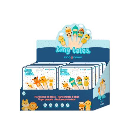 MARIONETAS DE DEDOS MARCA IMAGINOVO TINY TALES PVC EXPOSITOR DE CARTON SOBREMESA 10 UNIDADES SURTIDAS 360X235X320 MM