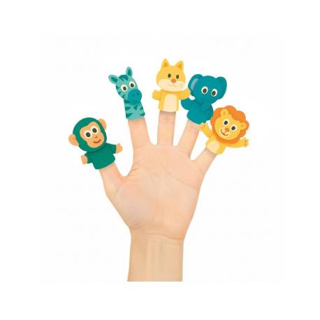 MARIONETAS DE DEDOS MARCA IMAGINOVO TINY TALES PVC SELVA BLISTER DE 5 UNIDADES SURTIDAS