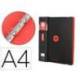 CARPETA 4 ANILLAS DE 35 MM MIXTAS MARCA ANTARTIK A4 FOAM BICOLOR NEGRO ROJO