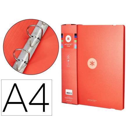 CARPETA 4 ANILLAS DE 35 MM MIXTAS MARCA ANTARTIK A4 FOAM COLOR CORAL