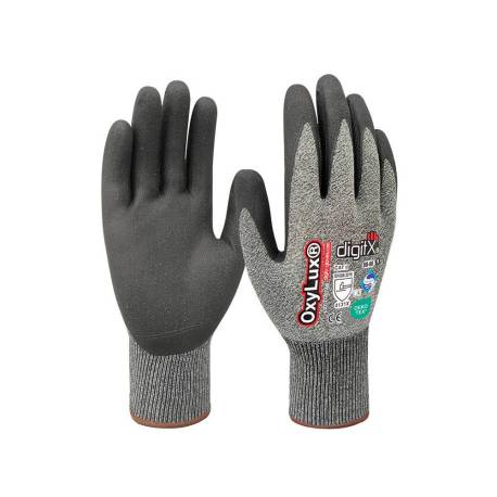 GUANTES DE NITRILO Y NYLON MARCA SAFETOP OXYLUX SATINADO TALLA 10