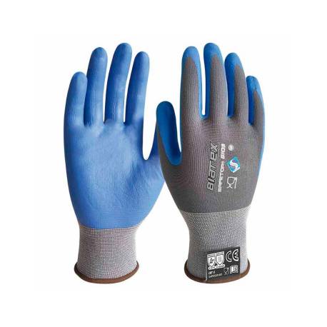 GUANTES DE NITRILO MARCA SAFETOP BIATEX ALIMENTARIO Y ANTICALORICO COLOR AZUL TALLA 10